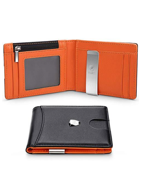 Khuraman Armstrong, Wilbest, Men’s Genuine Leather Slim Bifold Wallet with integrated RFID protection and Money Clip