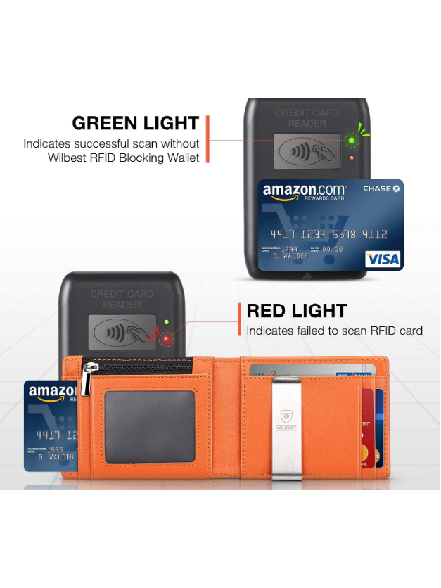 Khuraman Armstrong, Wilbest, Men’s Genuine Leather Slim Bifold Wallet with integrated RFID protection and Money Clip